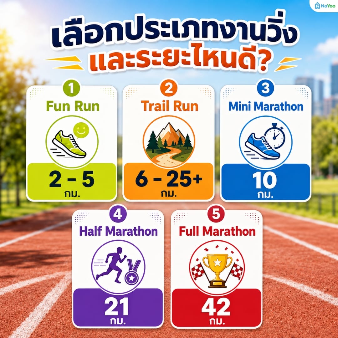 ประเภทงานวิ่งและระยะทางที่เหมาะสม