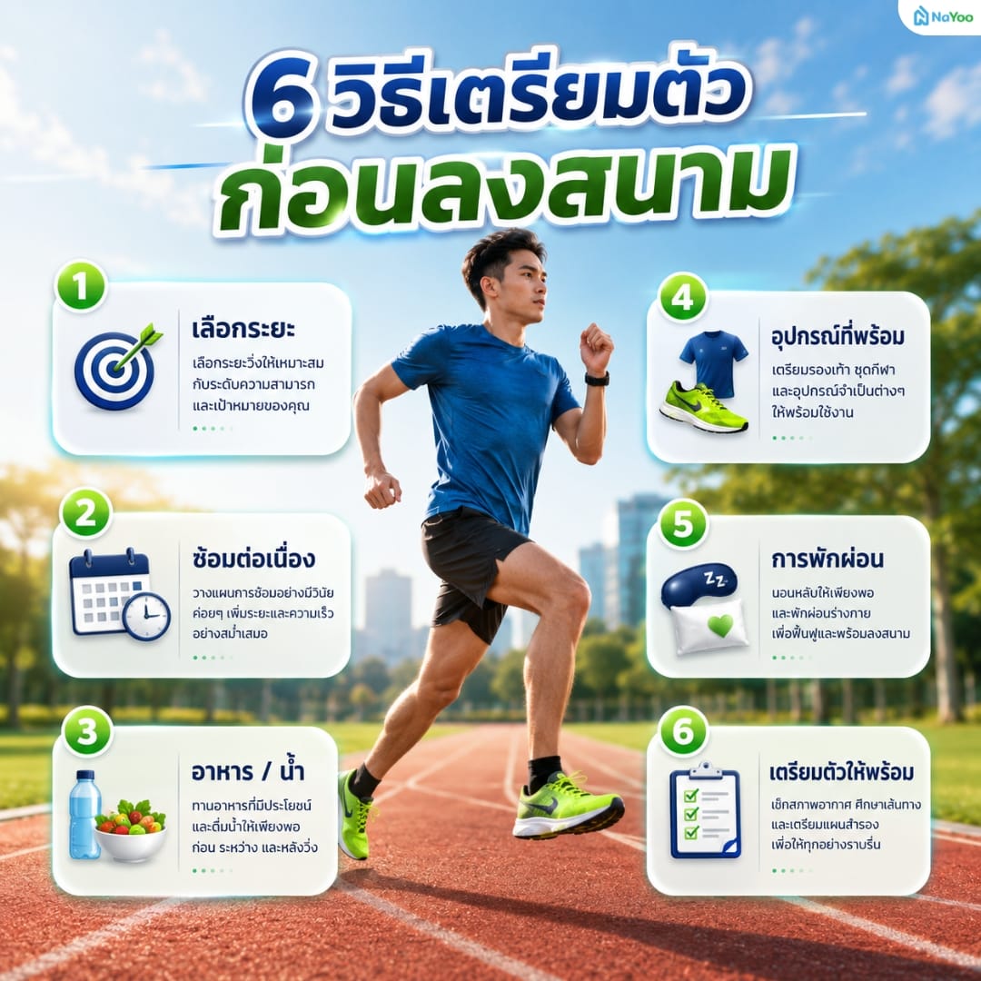 6 วิธีเตรียมตัวก่อนลงสนามวิ่ง