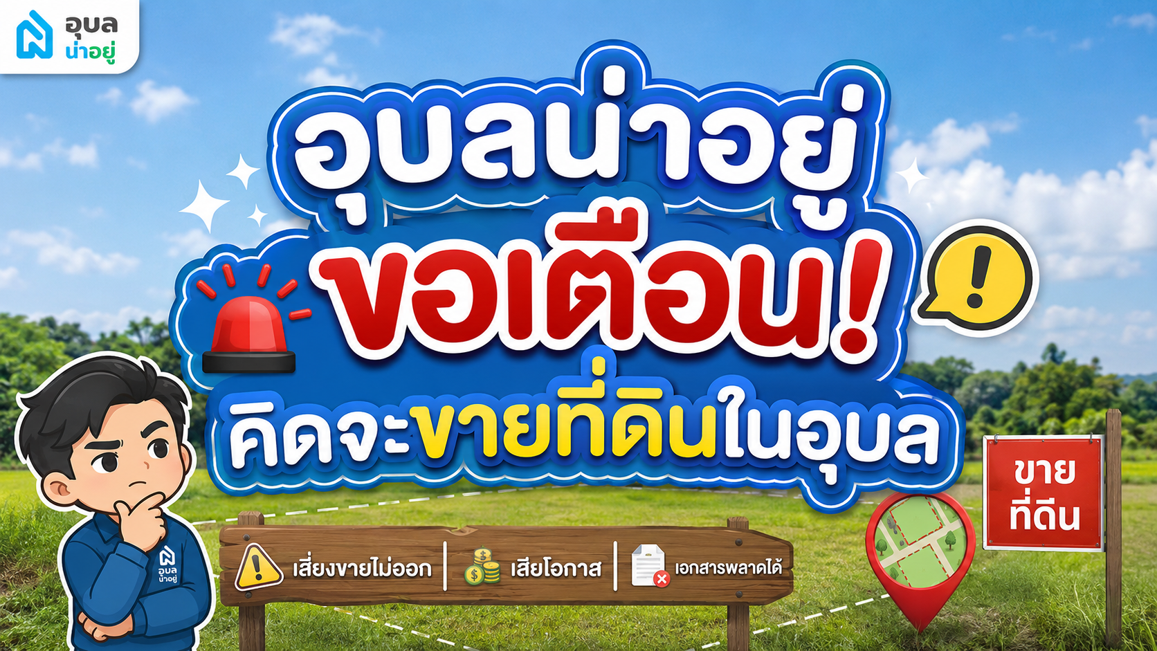 เรื่องสำคัญที่ อุบลน่าอยู่ ขอเตือน ถ้าคุณกำลังคิดจะขายที่ดินในอุบลด้วยตัวเอง