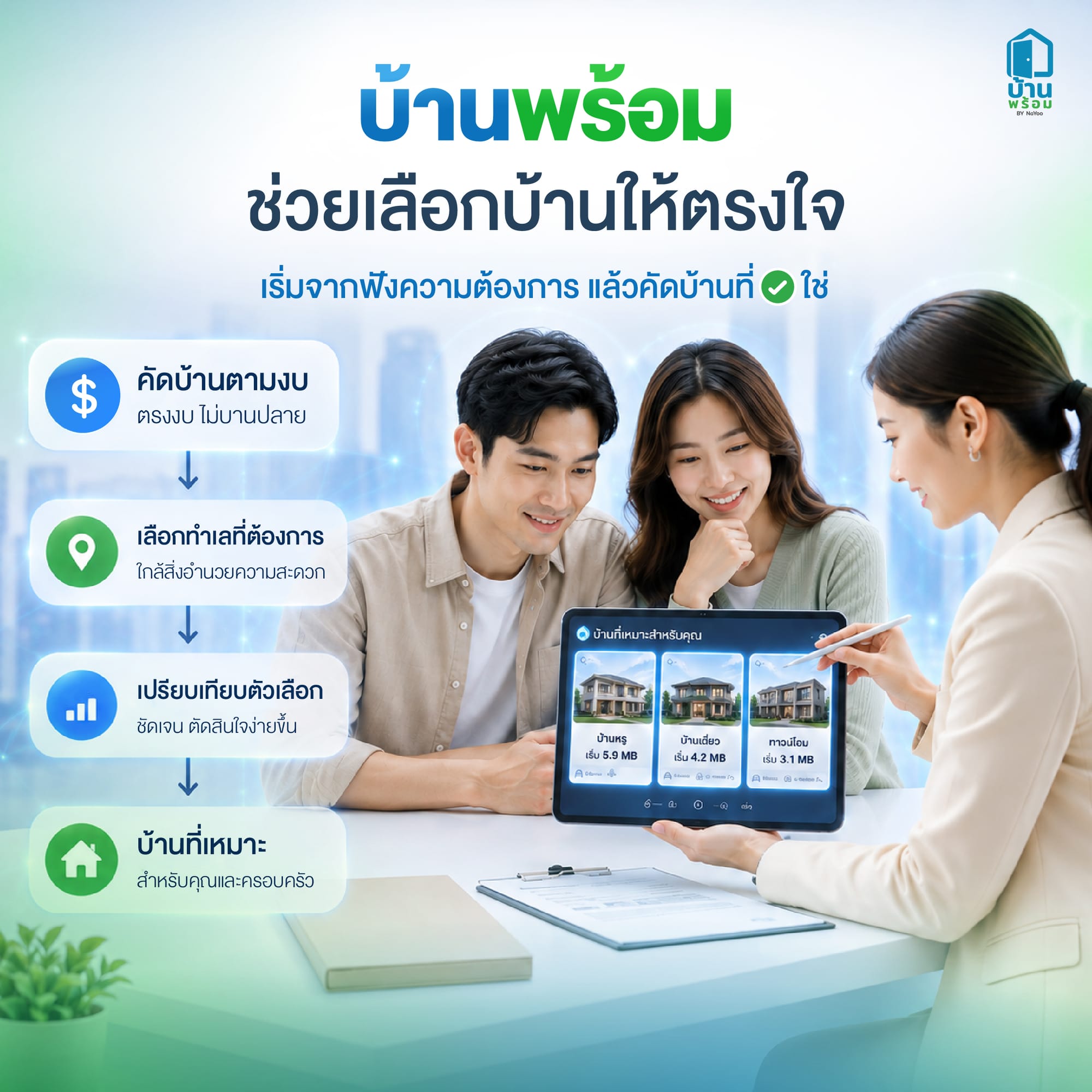 บ้านพร้อมช่วยเลือกบ้านที่ถูกใจได้ยังไง