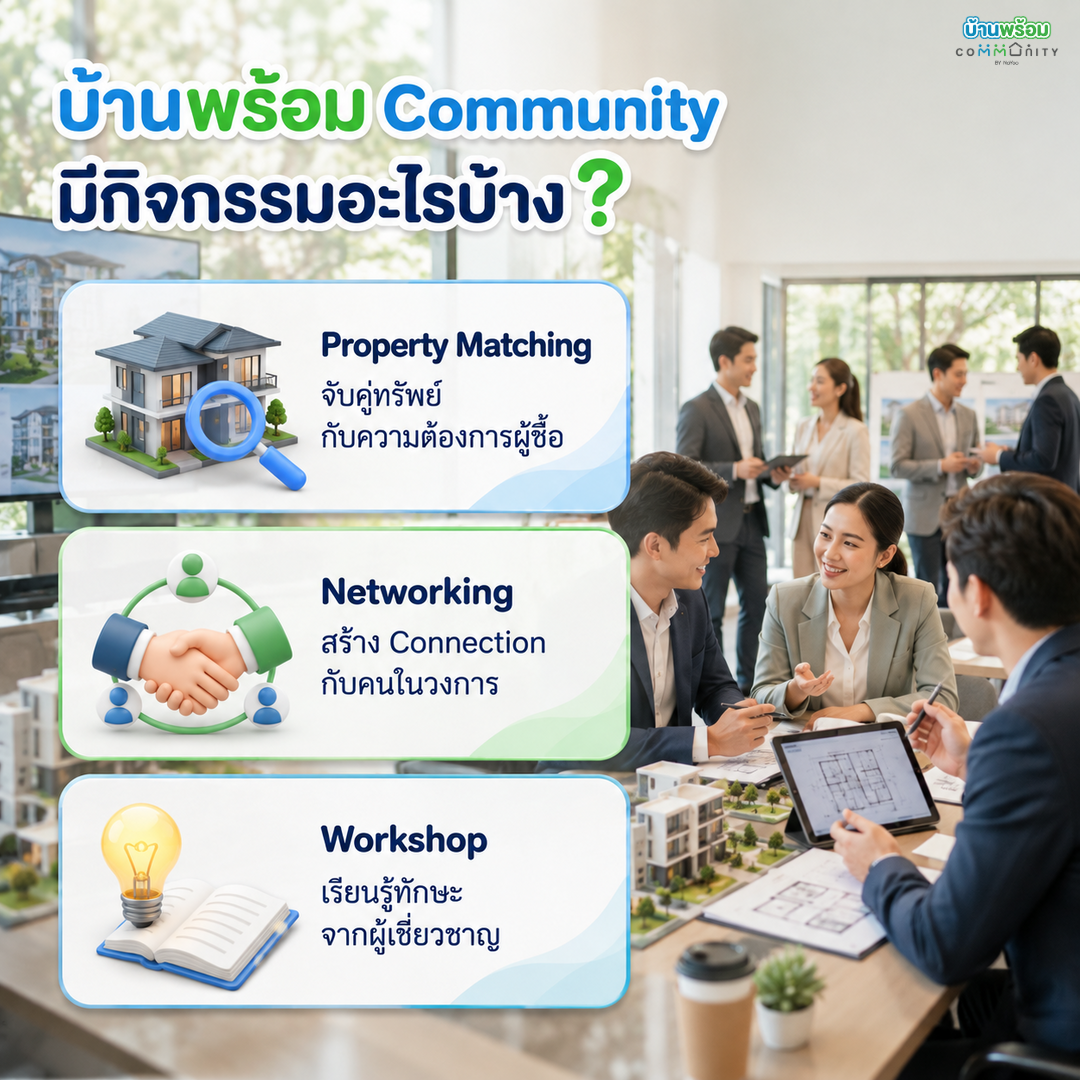 กิจกรรมสำหรับนายหน้าอสังหาริมทรัพย์ในบ้านพร้อม Community