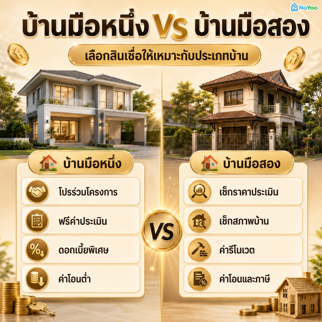 วิธีเลือกสินเชื่อบ้านสำหรับบ้านมือหนึ่ง และบ้านมือสอง