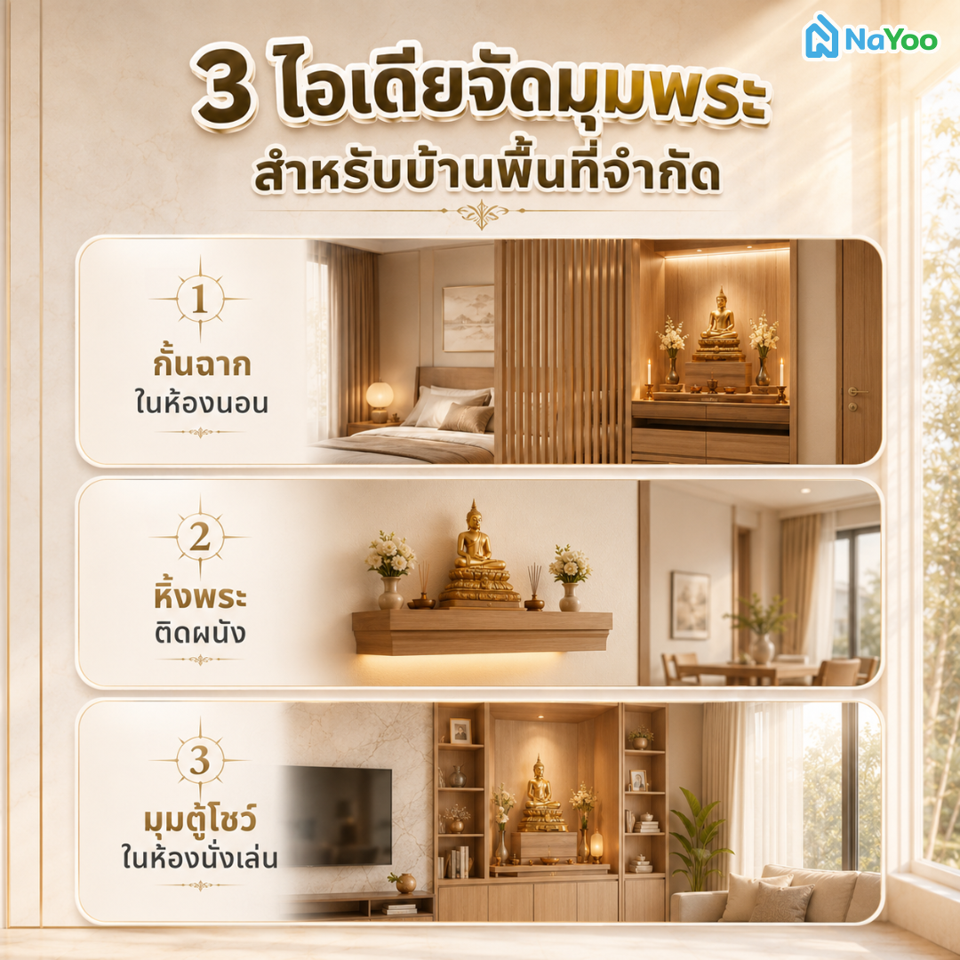 รวม 3 เคล็ดลับจัดมุมห้องพระสำหรับบ้านพื้นที่เล็ก
