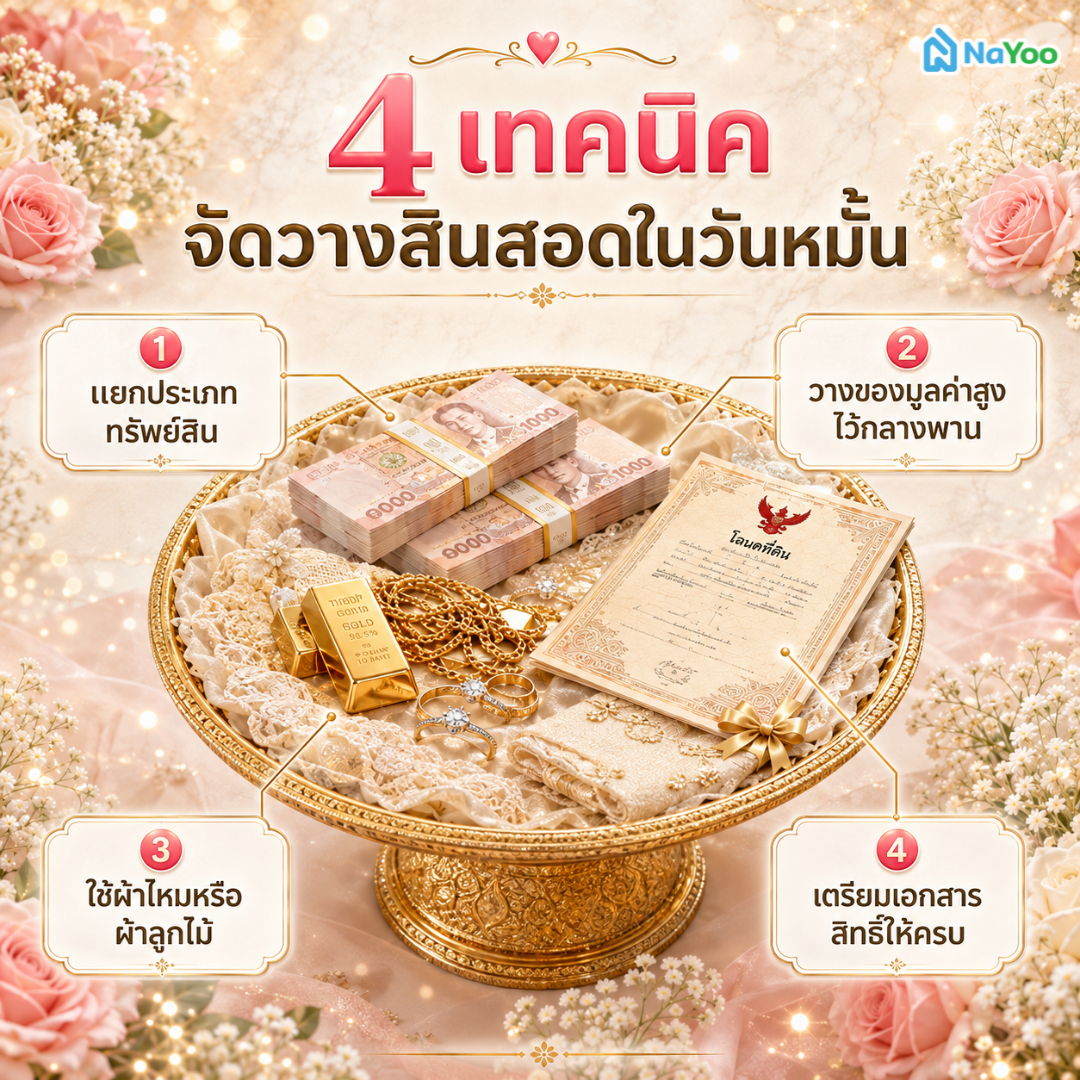 4 เทคนิคเรียงสินสอดในพานหมั้น