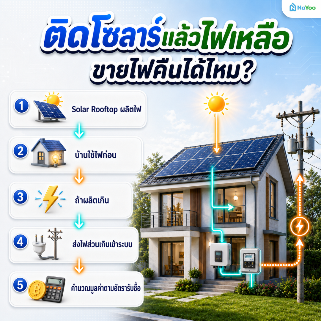 การขายไฟคืนหลังติดโซลาร์รูฟท็อป