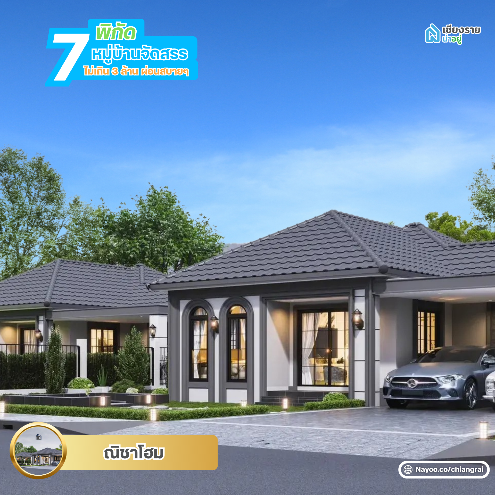ณิชา โฮม หมู่บ้านจัดสรรเชียงราย ไม่เกิน 3 ล้าน