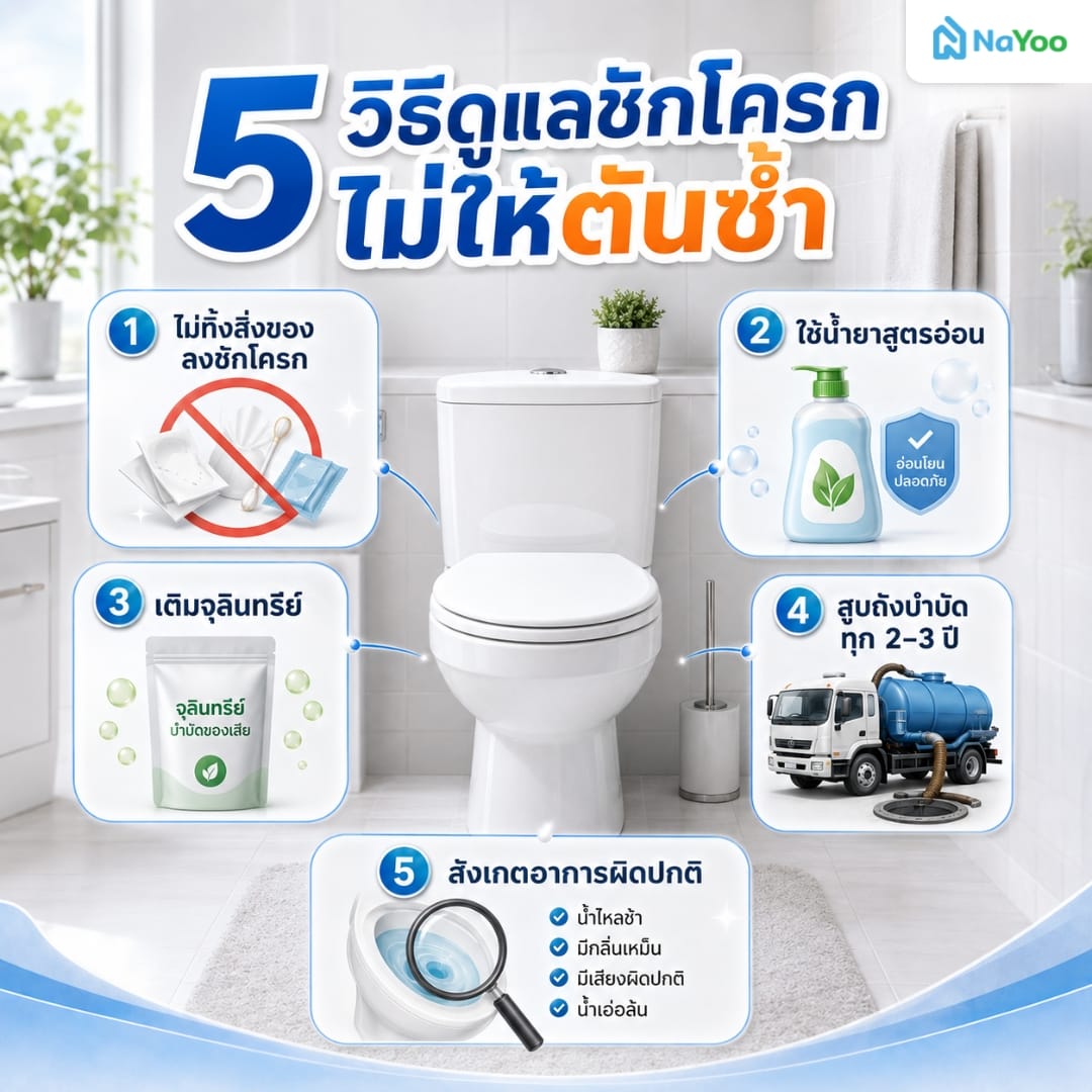 5 วิธีดูแลชักโครกไม่ให้ตันซ้ำ