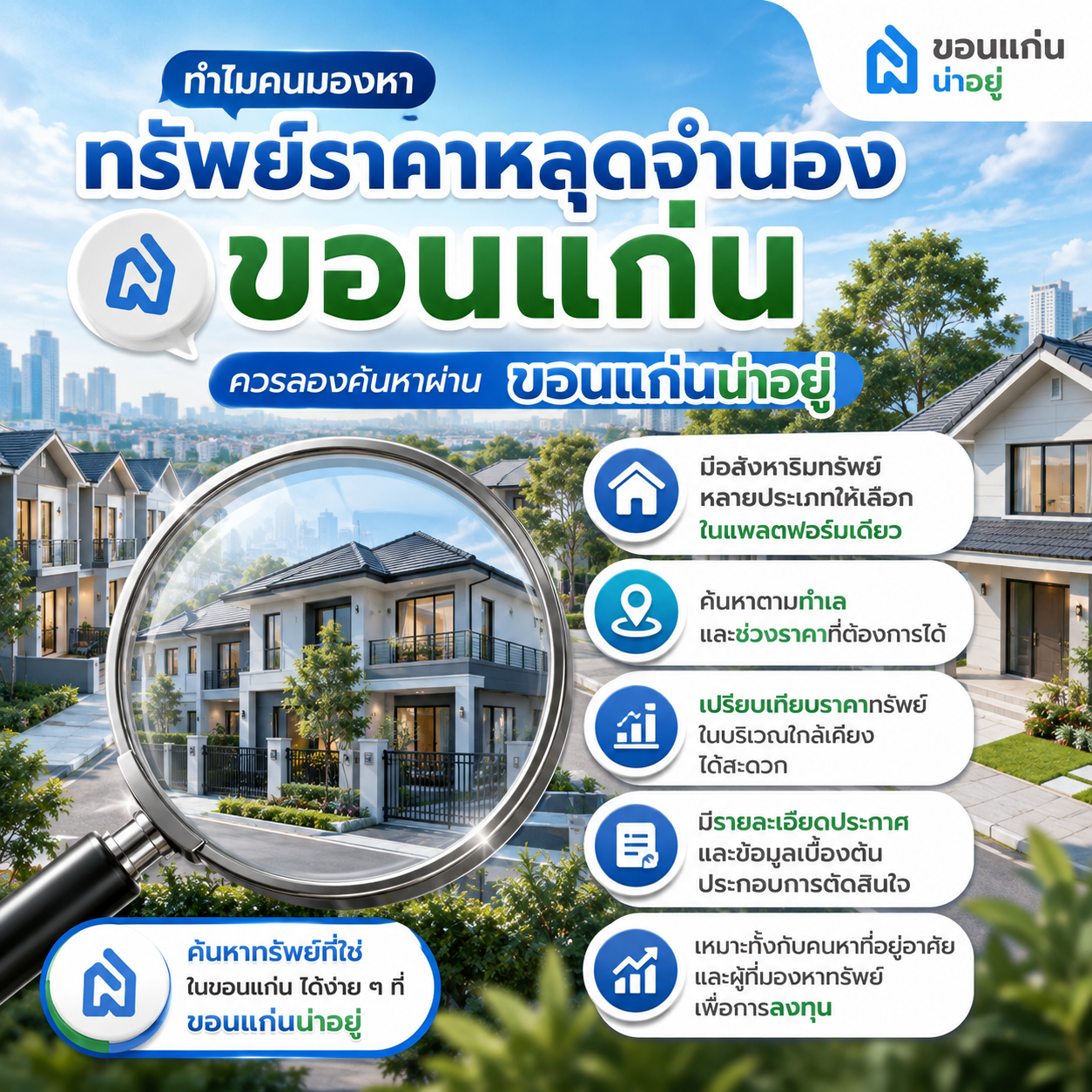ทำไมคนมองหาทรัพย์ราคาหลุดจำนอง ขอนแก่น ควรลองค้นหาผ่านขอนแก่นน่าอยู่