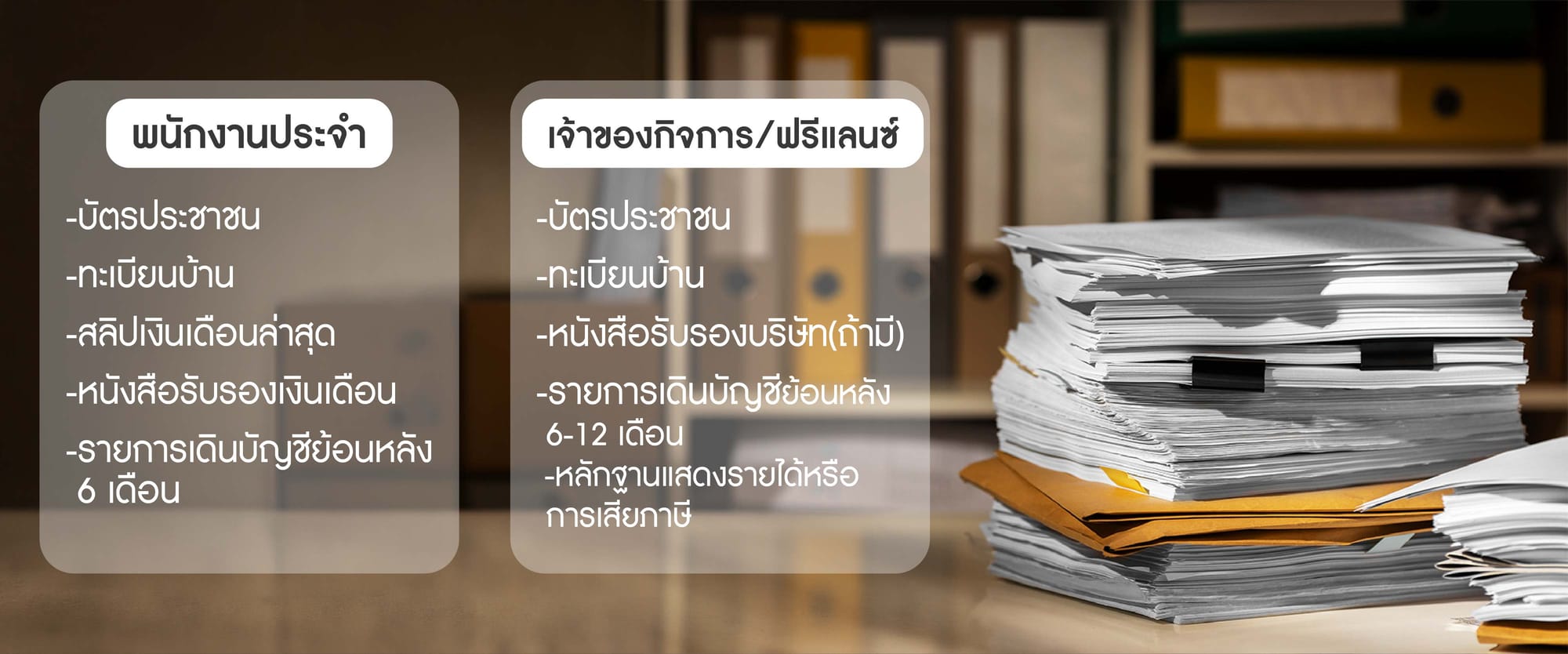 เตรียมเอกสารให้ครบ