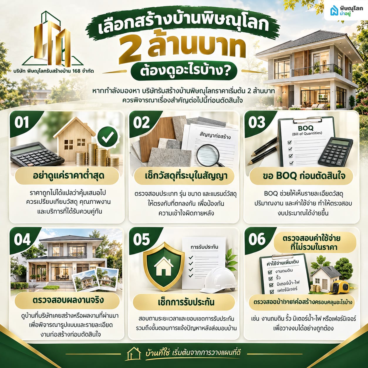 เลือกบริษัทรับสร้างบ้านพิษณุโลกราคาเริ่มต้น 2 ล้านบาท ต้องดูอะไรบ้าง?