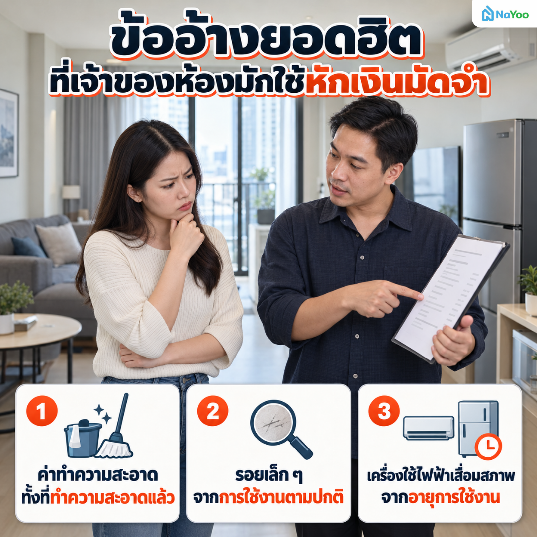 ข้ออ้างยอดฮิตเมื่อ ผู้ให้เช่าไม่คืนเงินประกัน