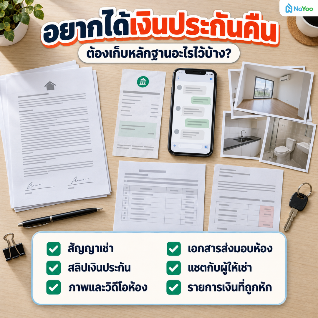 หลักฐานที่ต้องใช้เมื่อผู้ให้เช่าไม่คืนเงินประกัน