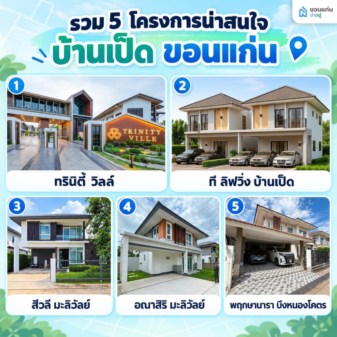 รวม 5 โครงการน่าสนใจสำหรับซื้อบ้าน บ้านเป็ด ขอนแก่น