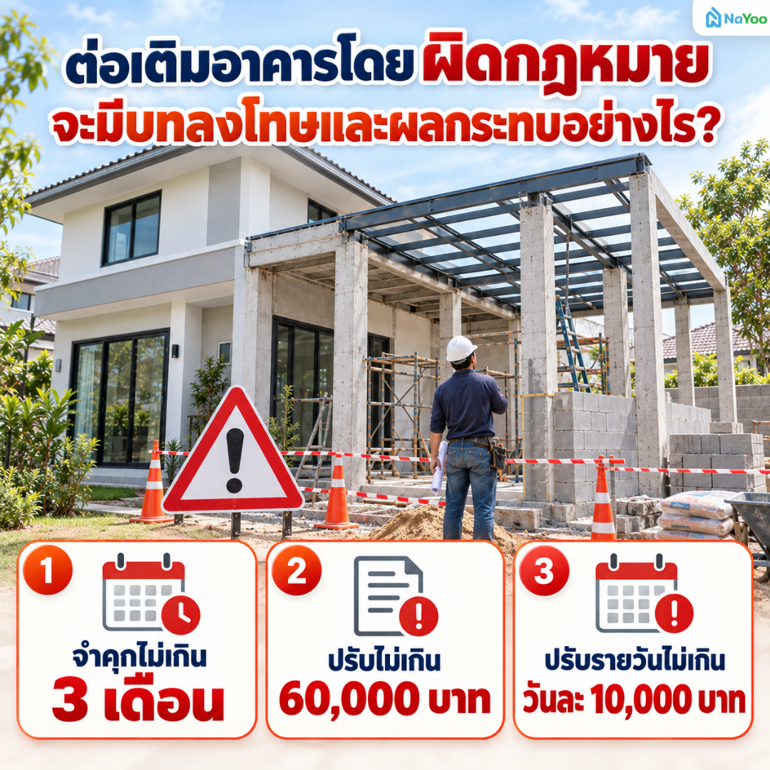 บทลงโทษตามกฎหมายต่อเติมบ้าน