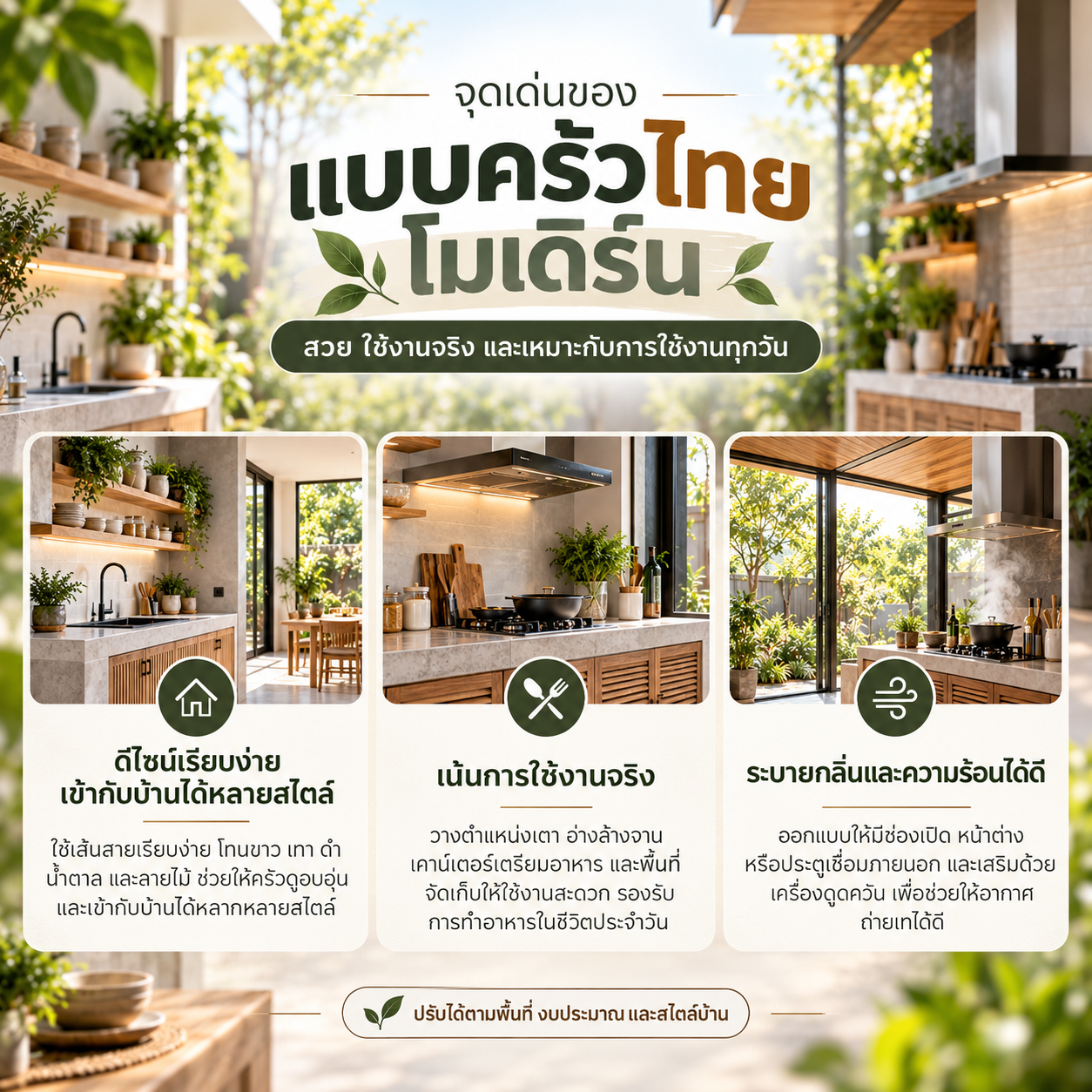 จุดเด่นของแบบครัวไทย โมเดิร์น
