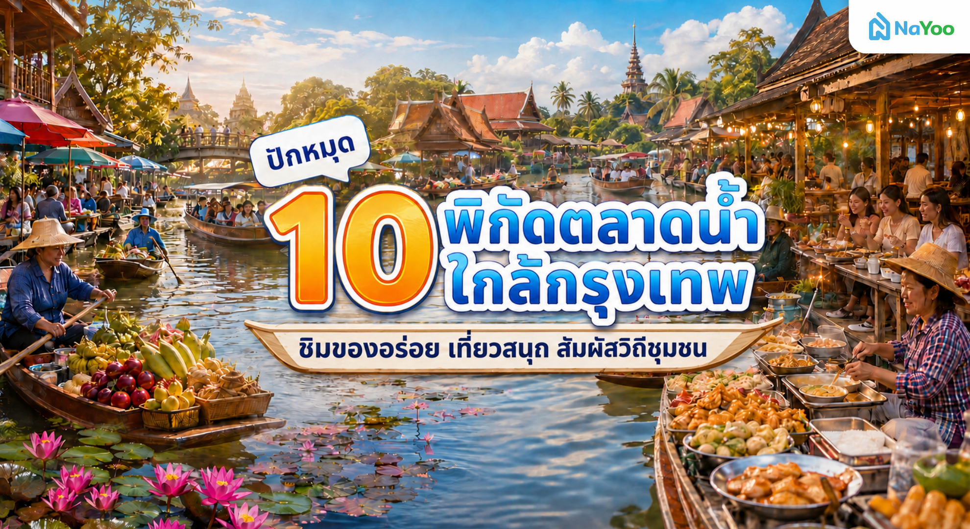 รวม 10 พิกัด ตลาดน้ำ ใกล้กรุงเทพฯ เที่ยววันหยุด