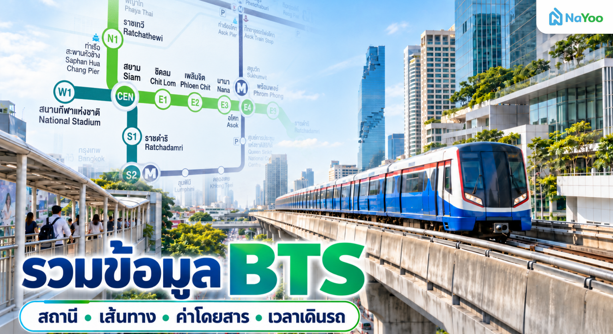 รวมข้อมูลรถไฟฟ้า BTS สถานี เส้นทาง ค่าโดยสาร และเวลาเดินรถฉบับอัปเดต